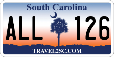 SC license plate ALL126