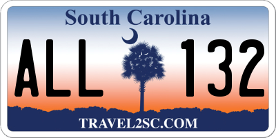 SC license plate ALL132