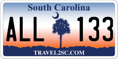 SC license plate ALL133