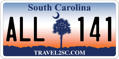 SC license plate ALL141