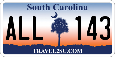 SC license plate ALL143