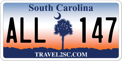 SC license plate ALL147