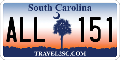 SC license plate ALL151