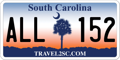 SC license plate ALL152