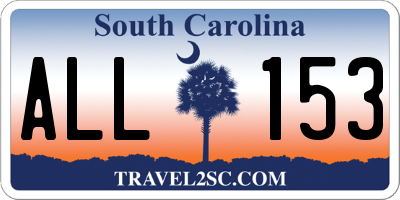 SC license plate ALL153