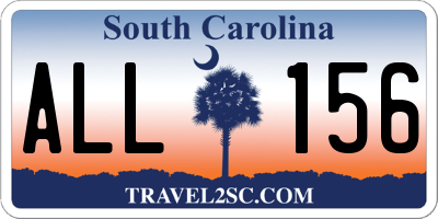 SC license plate ALL156