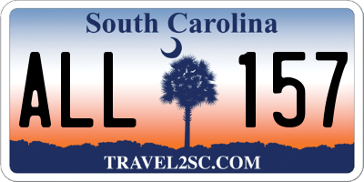 SC license plate ALL157