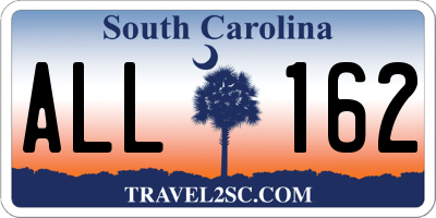 SC license plate ALL162