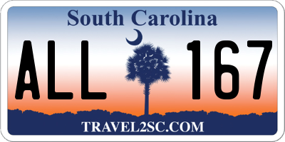 SC license plate ALL167