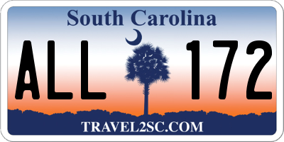SC license plate ALL172