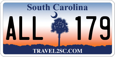 SC license plate ALL179