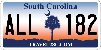 SC license plate ALL182
