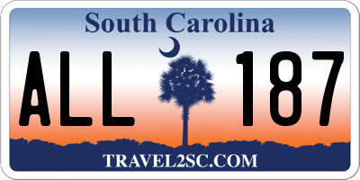 SC license plate ALL187