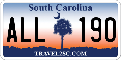 SC license plate ALL190