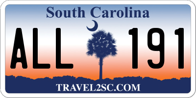 SC license plate ALL191