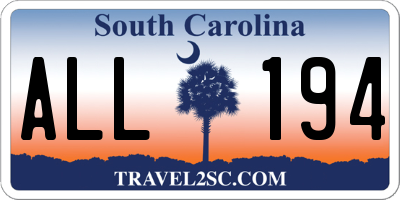 SC license plate ALL194