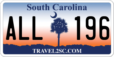 SC license plate ALL196