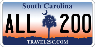 SC license plate ALL200