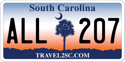 SC license plate ALL207