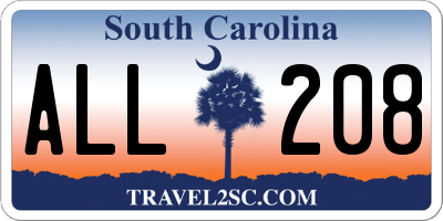 SC license plate ALL208