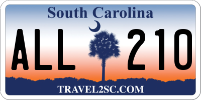 SC license plate ALL210