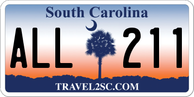 SC license plate ALL211