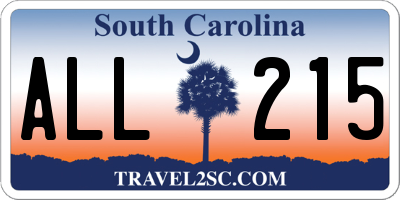 SC license plate ALL215