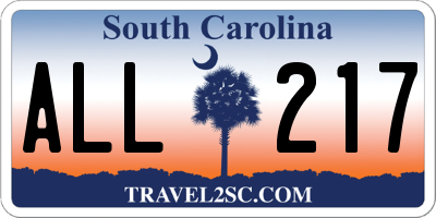 SC license plate ALL217