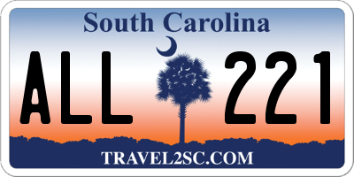 SC license plate ALL221