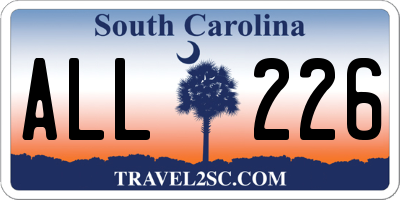 SC license plate ALL226