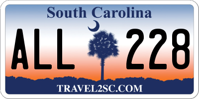 SC license plate ALL228