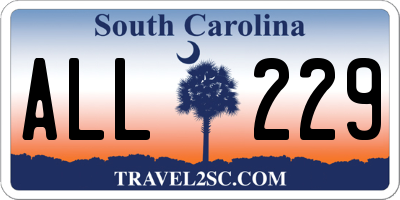SC license plate ALL229