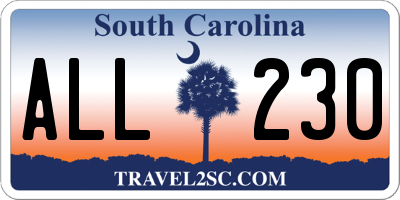 SC license plate ALL230