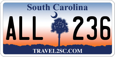 SC license plate ALL236