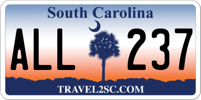 SC license plate ALL237