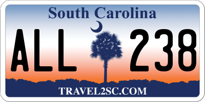 SC license plate ALL238