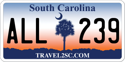 SC license plate ALL239