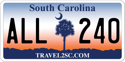 SC license plate ALL240