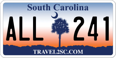 SC license plate ALL241