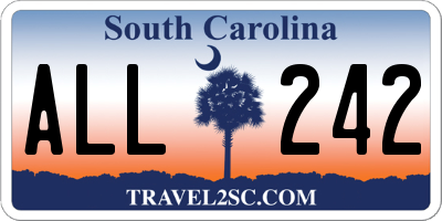 SC license plate ALL242