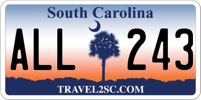 SC license plate ALL243