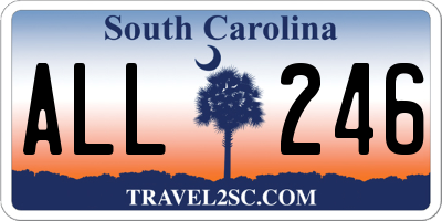 SC license plate ALL246