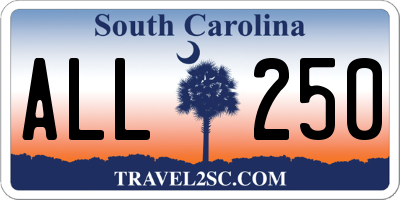 SC license plate ALL250