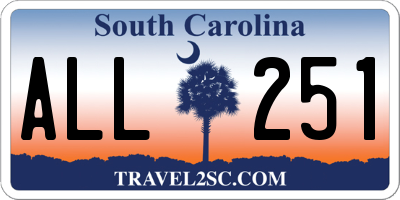 SC license plate ALL251