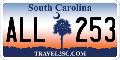 SC license plate ALL253