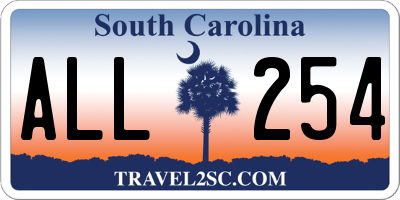 SC license plate ALL254