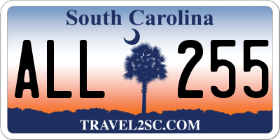 SC license plate ALL255