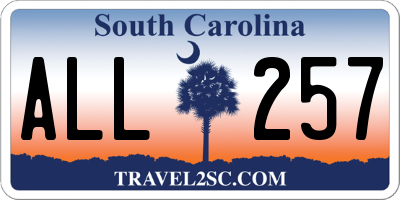 SC license plate ALL257