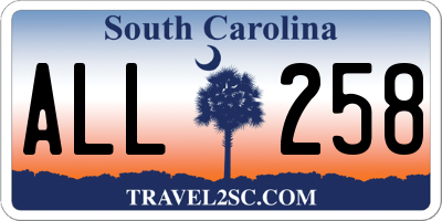 SC license plate ALL258