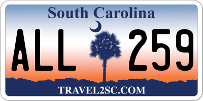 SC license plate ALL259